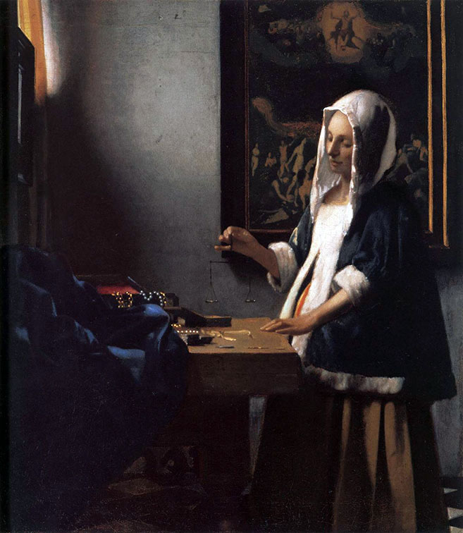 Woman Holding a Balance